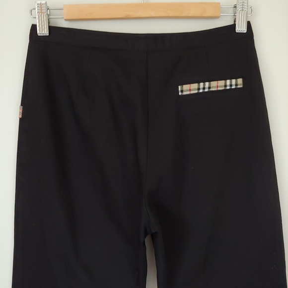 Burberry London Black Cotton Pants Vintage Size 2 - Picture 6 of 14